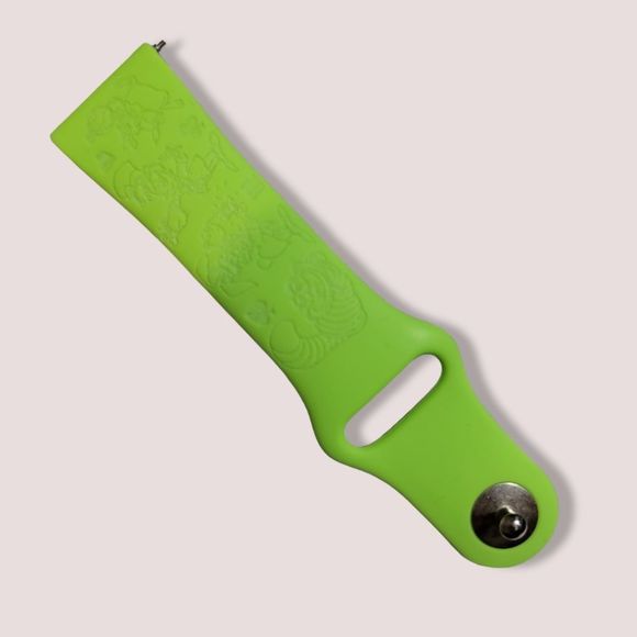 Galaxy Watch Laser Engraved Alice in Wonderland Lime Green Silicone Watchband - Picture 3 of 3